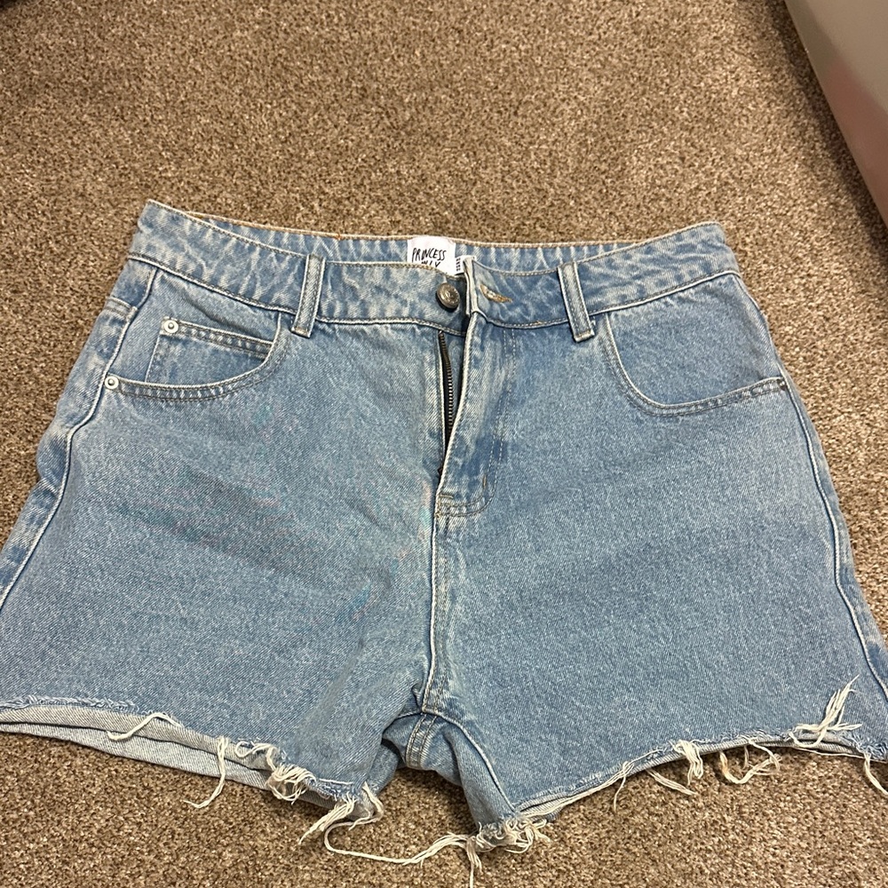Princess Polly Light Blue Jean Shorts size 8